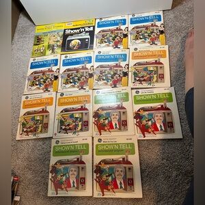 16 VTG GE Show’N Tell Picturesound Programs Captain Kangaroo, Disney, Fairy Tale